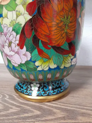 Jarrón Chino Cloisonné Flores