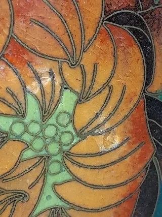 Jarrón Chino Cloisonné Flores
