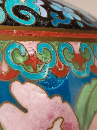 Jarrón Chino Cloisonné Flores