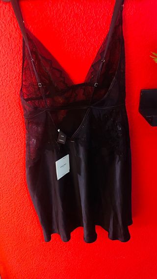 Camisón Seda Calvin Klein Negro