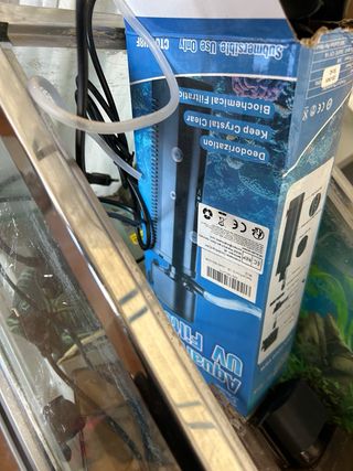 Pequeña pecera con mueble