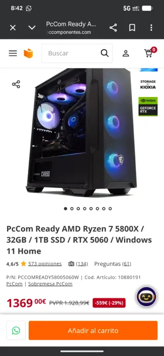 Ordenador MSI Negro como nuevo