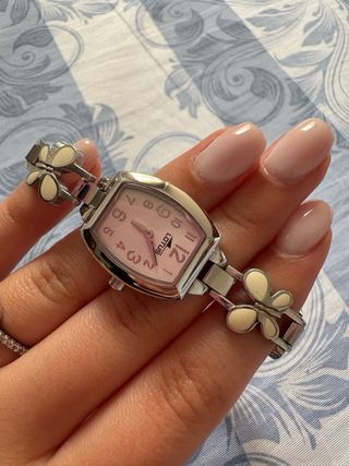 Reloj Lotus Mariposa Plata y Blanco