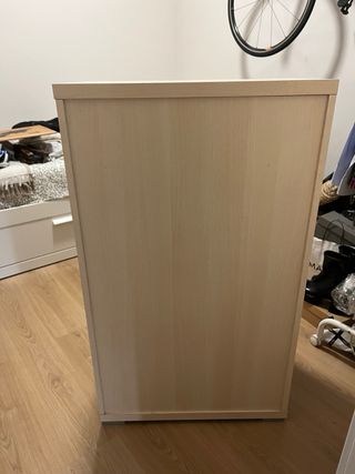 Cómoda 6 cajones beige y marrón