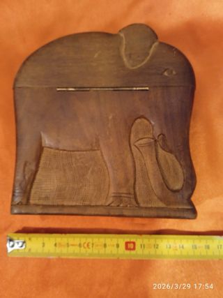 Cenicero Vintage Madera Elefante Tallado