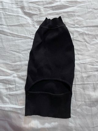 Top negro mujer con escote de red