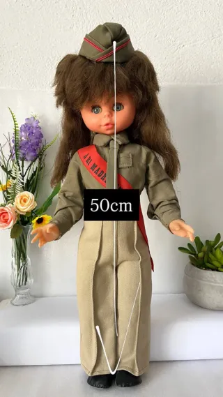 Muñeca militar antigua 50cm