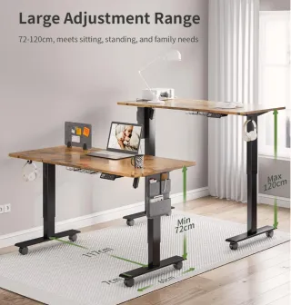 Escritorio Elevable Eléctrico 140x70cm con Ruedas