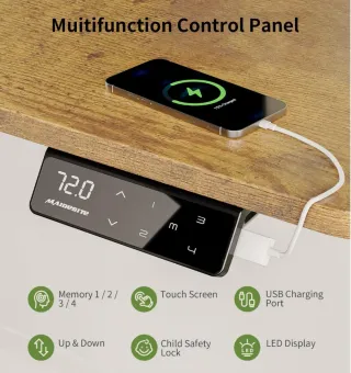 Escritorio Elevable Eléctrico 140x70cm con Ruedas