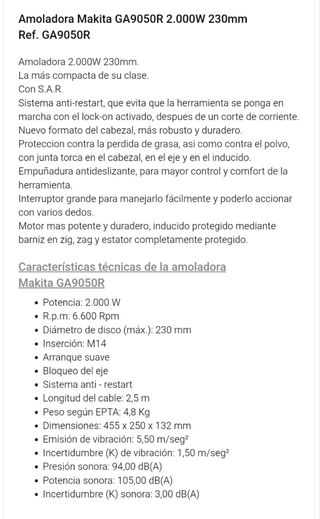 Radial Makita GA9050R 230mm
