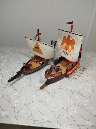 Lote Playmobil Barco Egipcio y Galera Romana