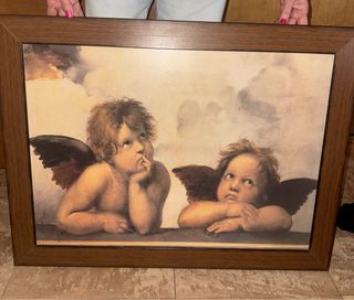 Cuadro de ángeles de madera