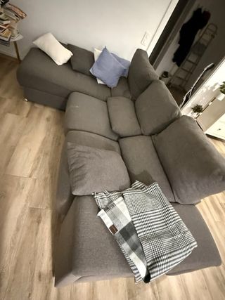Sofá modular gris grande