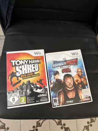 Nintendo Wii con 2 mandos y adaptador