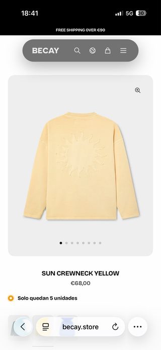 Sudadera Becay Sol Amarilla