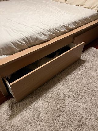 Estructura cama madera con 2 cajones