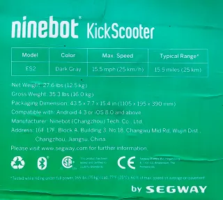 Ninebot KickScooter ES2 monopattino