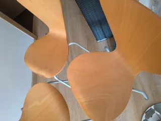 3 Sillas Vintage Apilables Madera y Metal