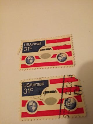 Sello USA Airmail 31c Avión y Globo