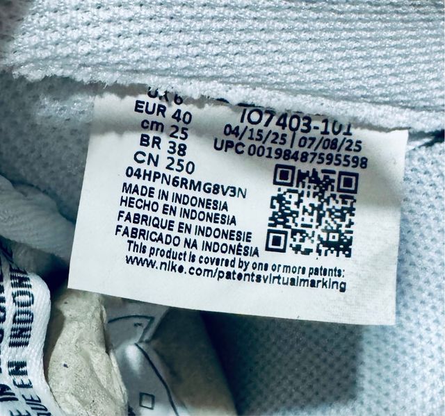 Nike Air Force 1 Talla 40 Blancas/Verde Oscuro