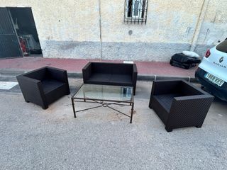 Conjunto Terraza Ratán y Cristal