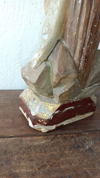 Antigua figura niño Jesus crucificado