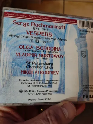 CD Vespers Rachmaninoff St Petersburg Chamber Choi