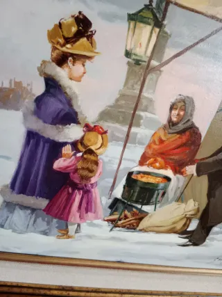 2 Cuadros Invierno Nieve 62x55cm