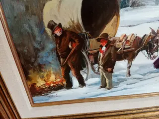 2 Cuadros Invierno Nieve 62x55cm