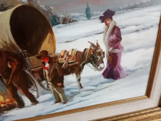 2 Cuadros Invierno Nieve 62x55cm