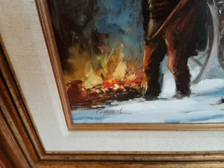 2 Cuadros Invierno Nieve 62x55cm