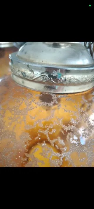 Pareja Lámparas Techo Vintage Ámbar Cristal