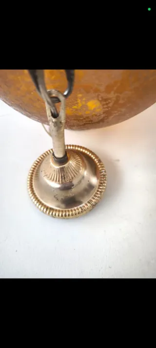 Pareja Lámparas Techo Vintage Ámbar Cristal