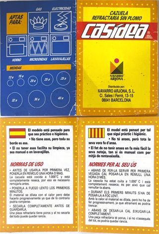 Cazuelas barro 18/20/24/28/30/36/40 cm. sin plomo