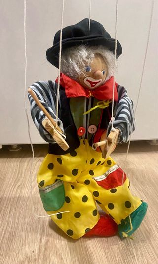 Marioneta payaso vintage