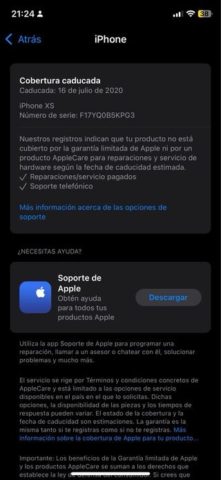 iPhone Xs 64GB dorado