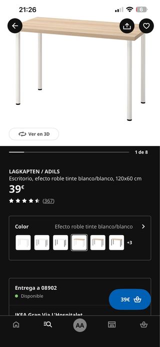 Escritorio madera y metal