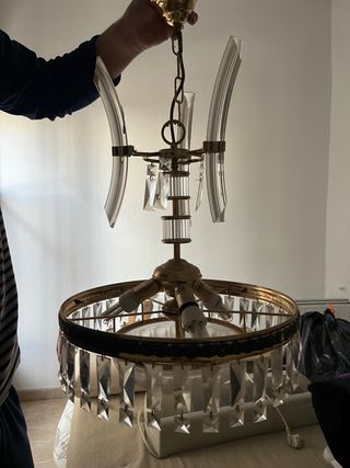 Lámpara de techo colgante cristal y metal