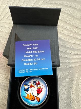 Moneda Disney Niue 2021 Plata 999 1 oz