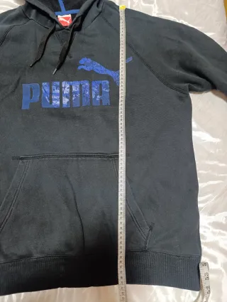 Sudadera Puma Negra con Logo Azul talla L