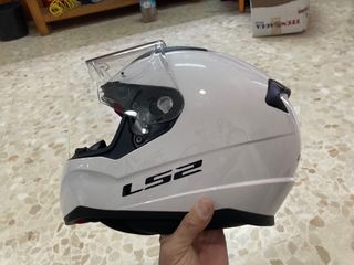Casco Moto LS2 Blanco y Negro muy nuevo