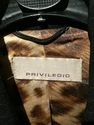 Giacca donna Privilegio nera gessata