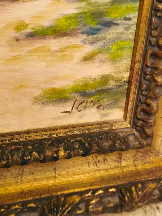 Cuadro Óleo sobre lienzo Escuela Sevillana Firmado