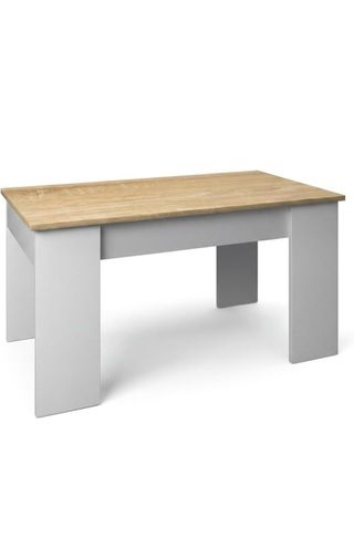 Mesa centro elevable madera y metal Medida en foto