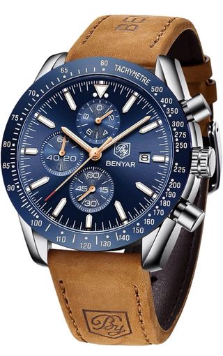 Reloj BENYAR hombre estilo cronógrafo + caja nuevo