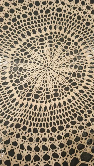 Mantel redondo ganchillo blanco