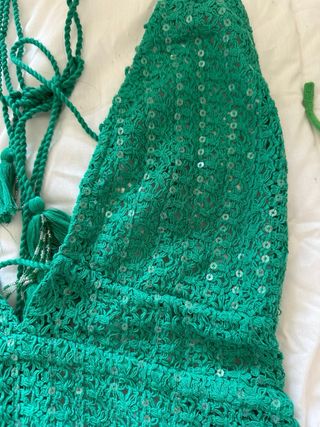 Vestido verde con lentejuelas