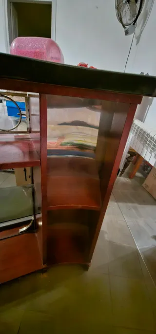 Mueble Bar Vintage Madera y Cristal
