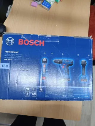 Taladro Percutor Bosch 18V+Cargador+2 Baterías+ ma