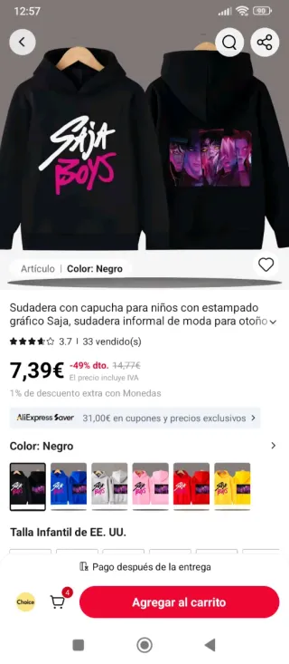 Sudadera negra Saja Boys